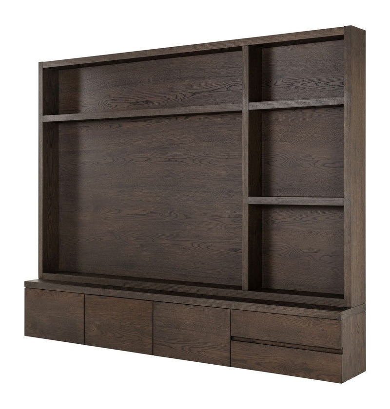 TV-Schrank Lachance braun, 3 Türen & 2 Schubladen, Eichenfurnier