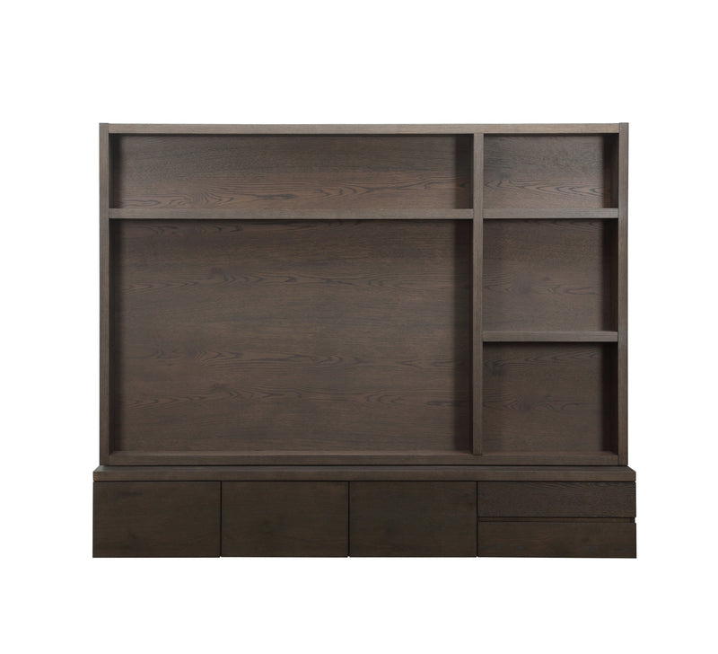 TV-Schrank Lachance braun, 3 Türen & 2 Schubladen, Eichenfurnier