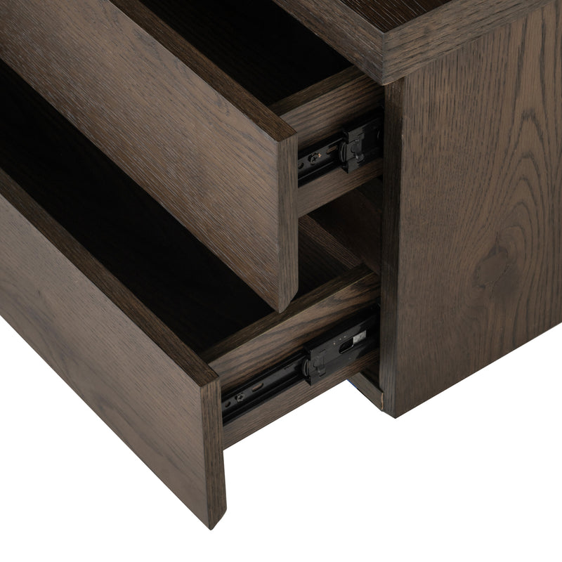 TV-Schrank Lachance braun, 3 Türen & 2 Schubladen, Eichenfurnier