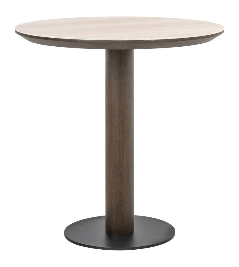 Richmond Bistro-Tisch Ritz rund 75 cm Travertin-Keramik Eichenfurnier
