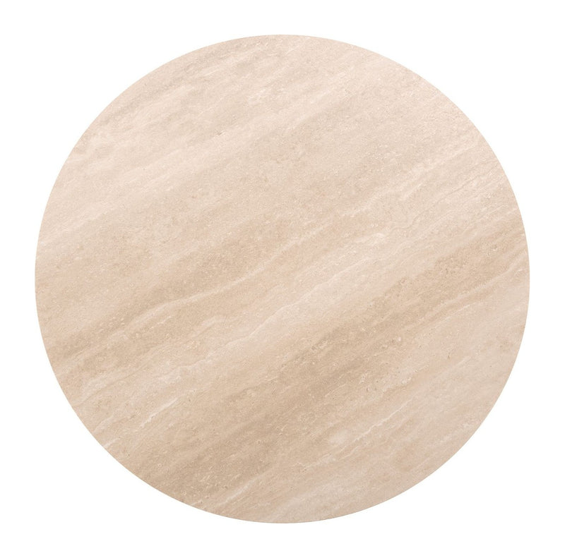 Richmond Bistro-Tisch Ritz rund 75 cm Travertin-Keramik Eichenfurnier