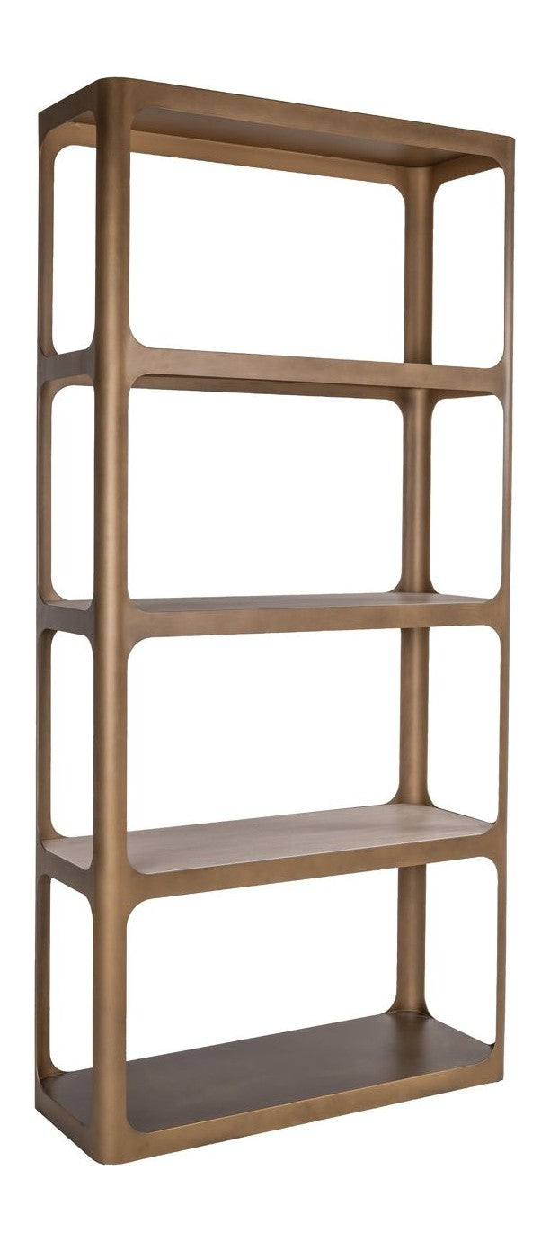 Vitrine Claridge in Gold Antique - Standvitrine mit Glasregalen