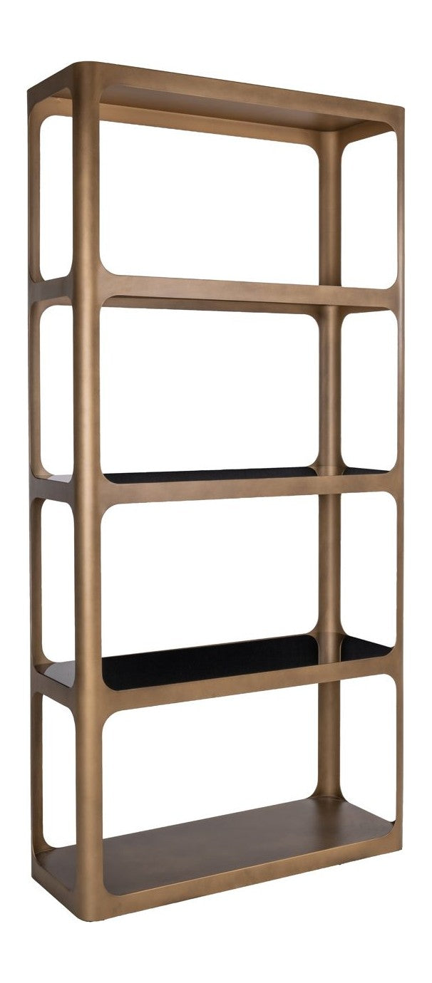 Vitrine Claridge in Gold Antique - Standvitrine mit Glasregalen