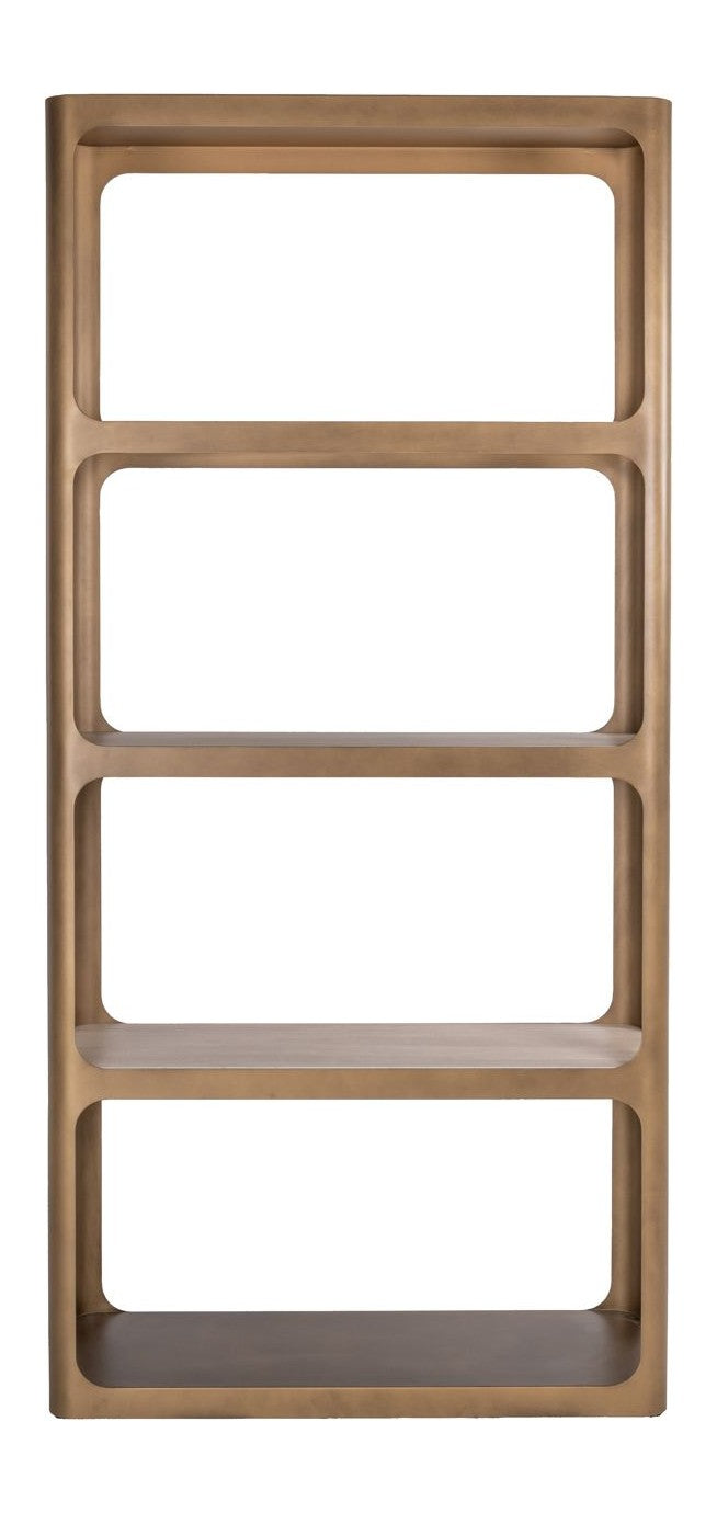 Vitrine Claridge in Gold Antique - Standvitrine mit Glasregalen