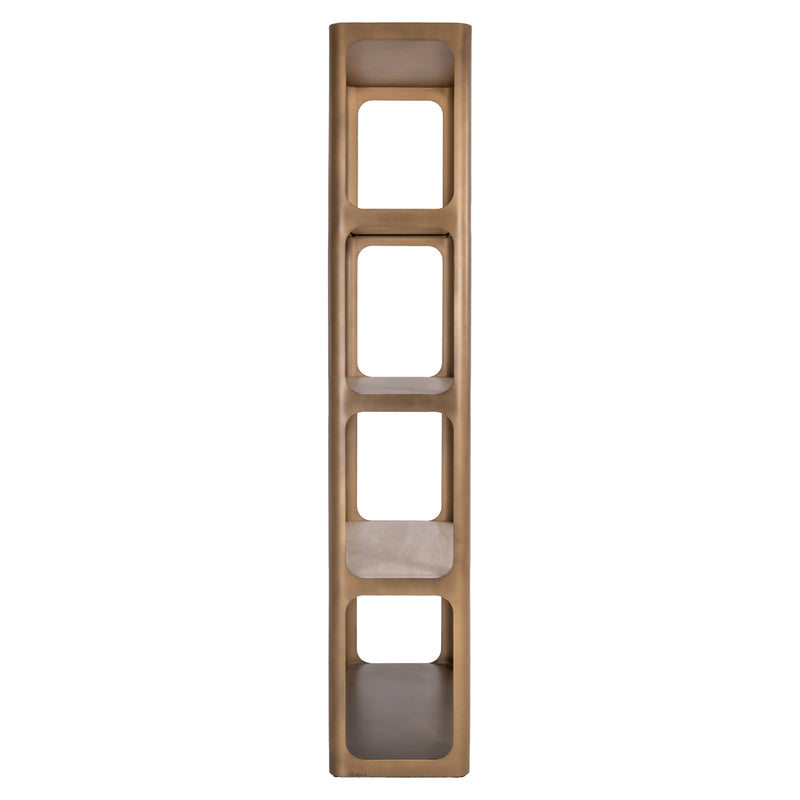 Vitrine Claridge in Gold Antique - Standvitrine mit Glasregalen