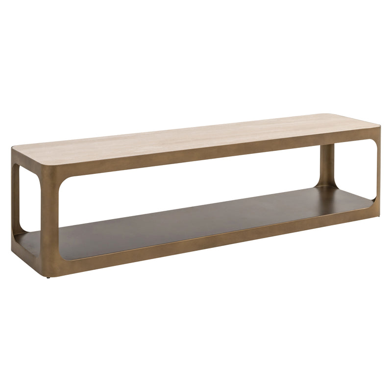 TV-Schrank Claridge in Beige, 160x40 cm, wendbare Platte Glas/Keramik