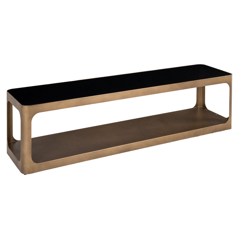 TV-Schrank Claridge in Beige, 160x40 cm, wendbare Platte Glas/Keramik