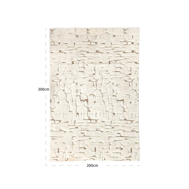 Teppich Mehran 200x300 cm White, weicher Wolle-Baumwoll-Mix