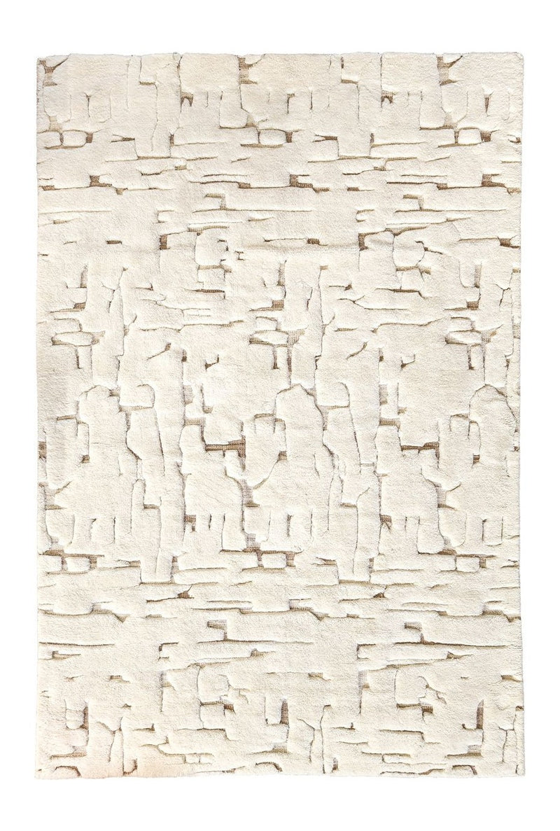 Teppich Mehran White 300x400 cm aus Wolle und Baumwolle