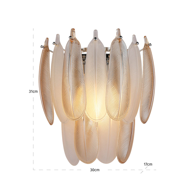 Richmond Wandlampe Chloe Antikmessing – Glas & Eisen, 3-flammig
