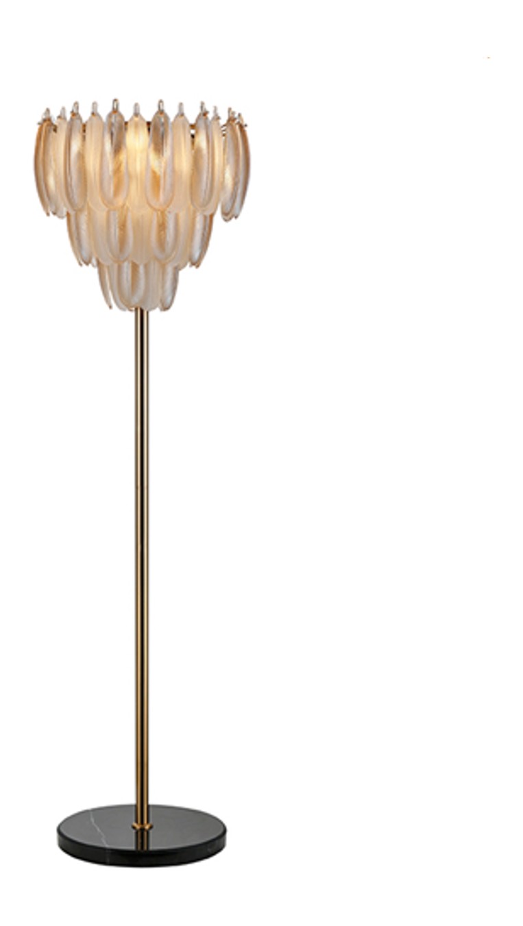 Richmond Stehlampe Chloe Antikmessing – Standleuchte mit Marmorfuß