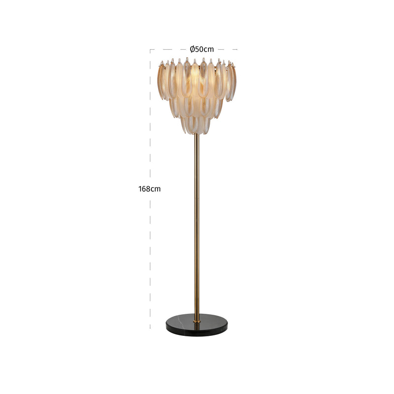 Richmond Stehlampe Chloe Antikmessing – Standleuchte mit Marmorfuß