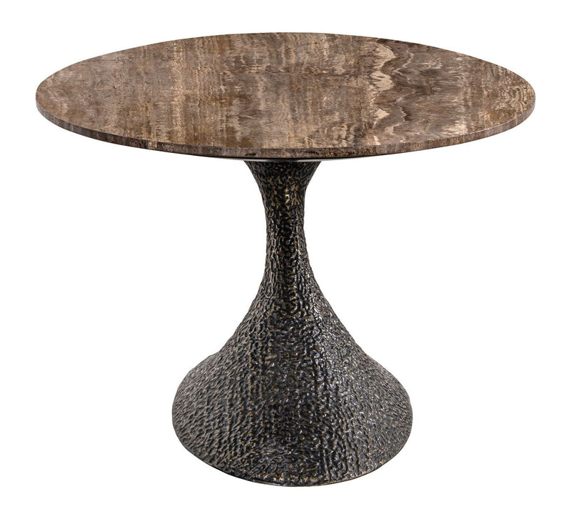 Esstisch Russo oval 235 cm, Travertin & Aluminium, ash brown
