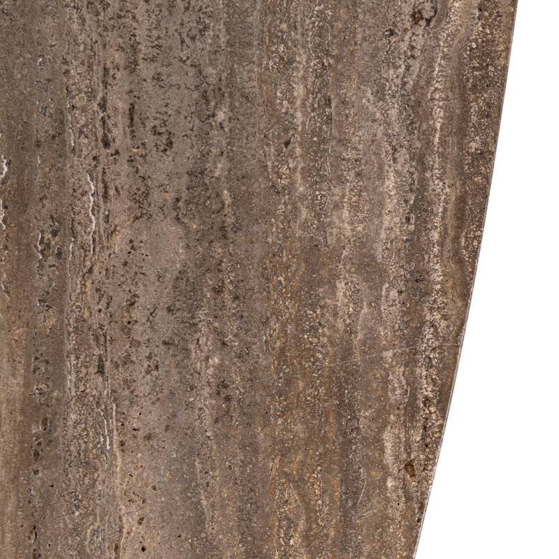 Esstisch Russo oval 235 cm, Travertin & Aluminium, ash brown