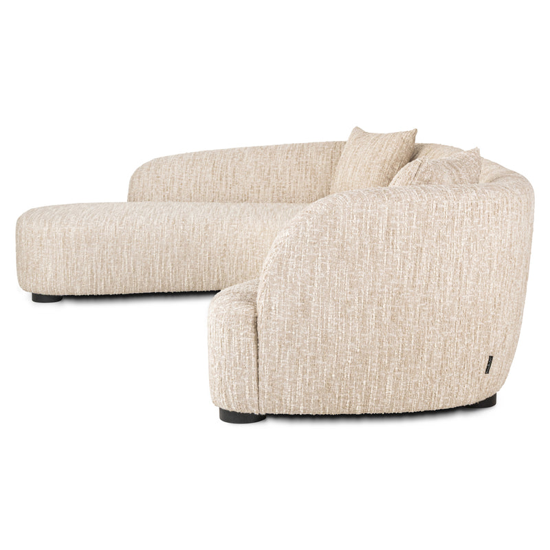 Sofa Pandora Lounge Left in Beige Angora – Skulpturales XXL-Loungesofa