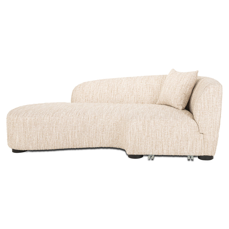Sofa Pandora Lounge Left in Beige Angora – Skulpturales XXL-Loungesofa