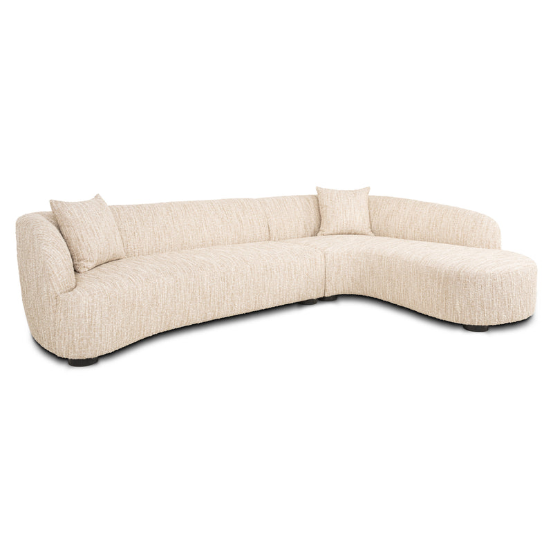 Richmond Sofa Pandora Lounge Right in Beige Angora, 320 cm