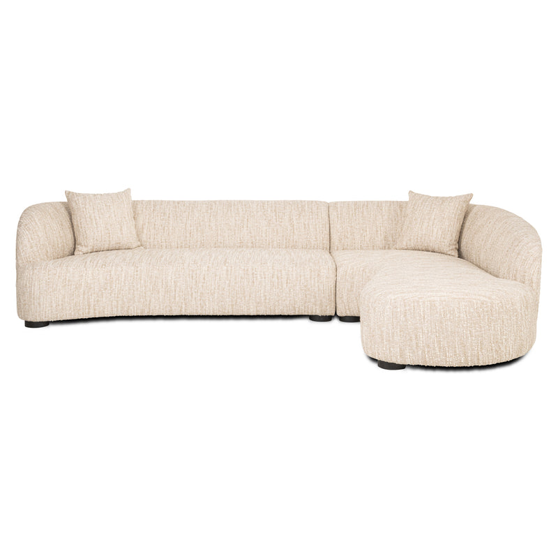 Richmond Sofa Pandora Lounge Right in Beige Angora, 320 cm