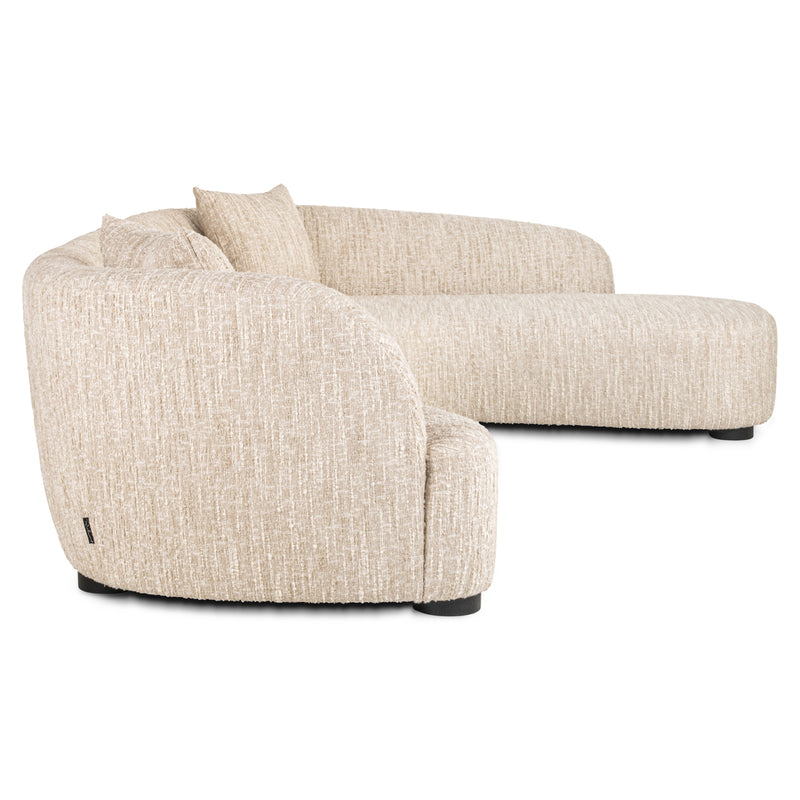 Richmond Sofa Pandora Lounge Right in Beige Angora, 320 cm