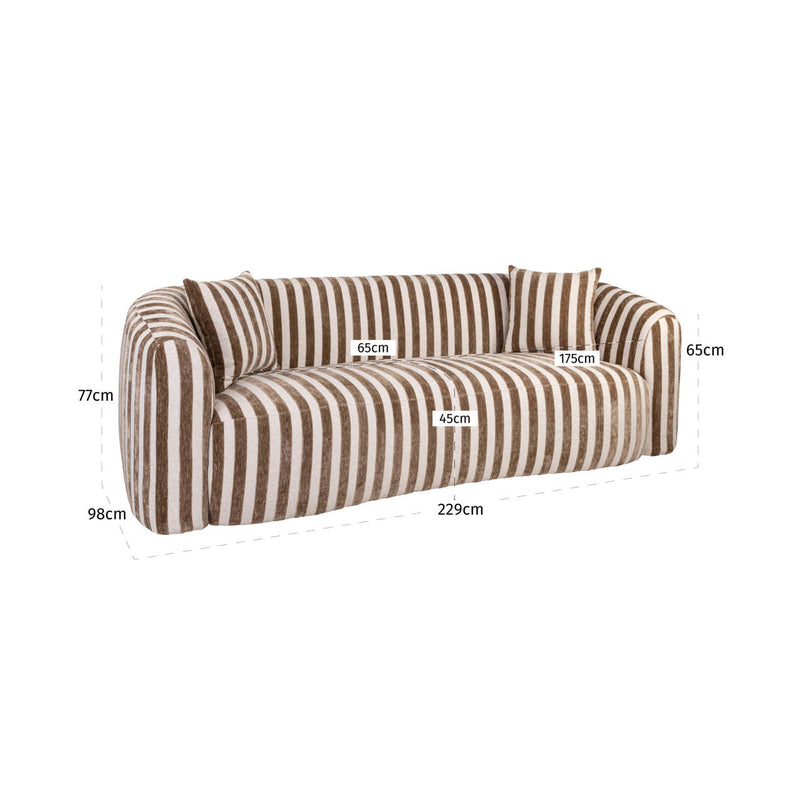 Sofa Luxandra Stripes Sand – Richmond Design mit Taschenfederkern