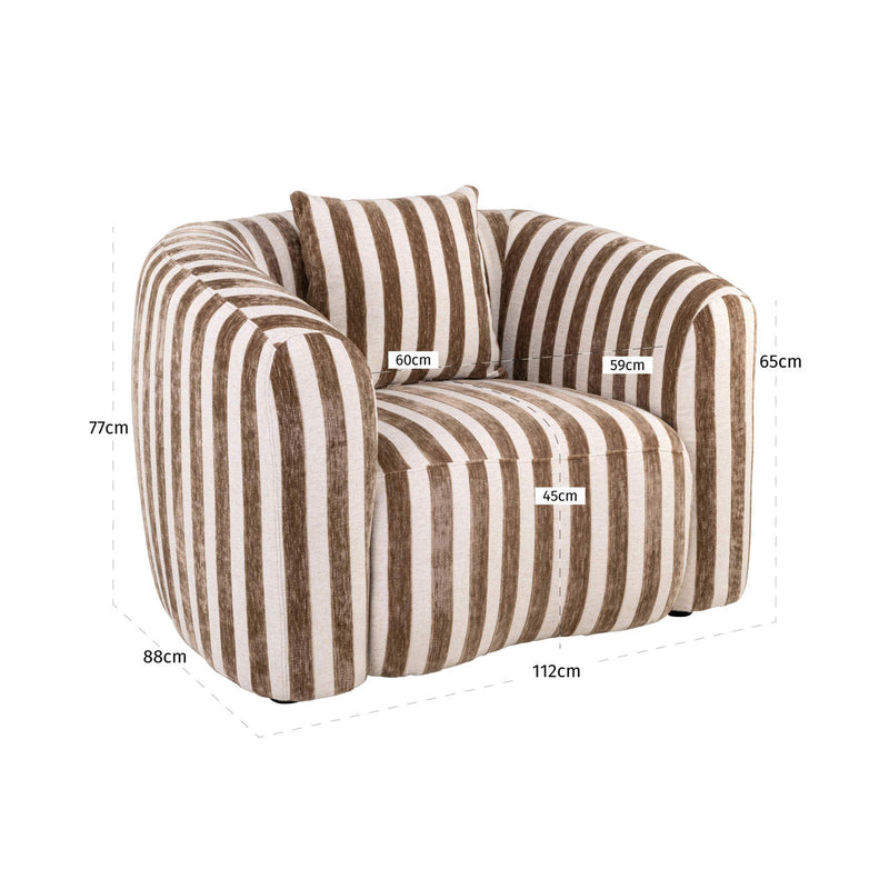 Lounge Stuhl Luxandra Stripes Sand – Richmond Design-Loungesessel