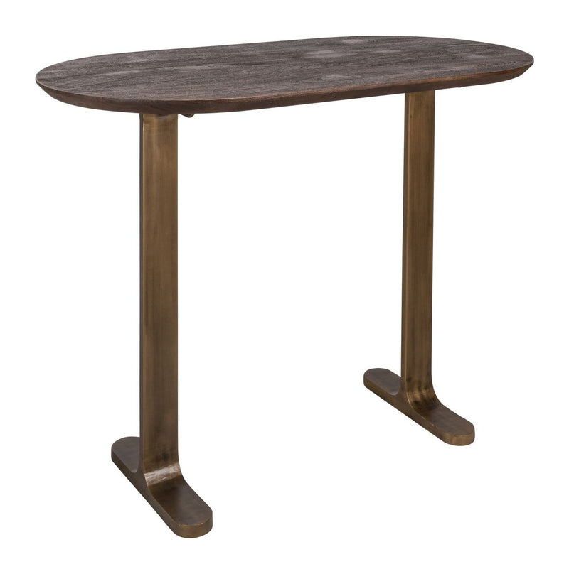 Bartisch Revelin Mangoholz mit gebürsteten Goldbeinen, 140x75x105 cm