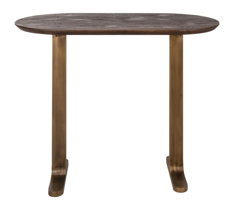 Bartisch Revelin Mangoholz mit gebürsteten Goldbeinen, 140x75x105 cm
