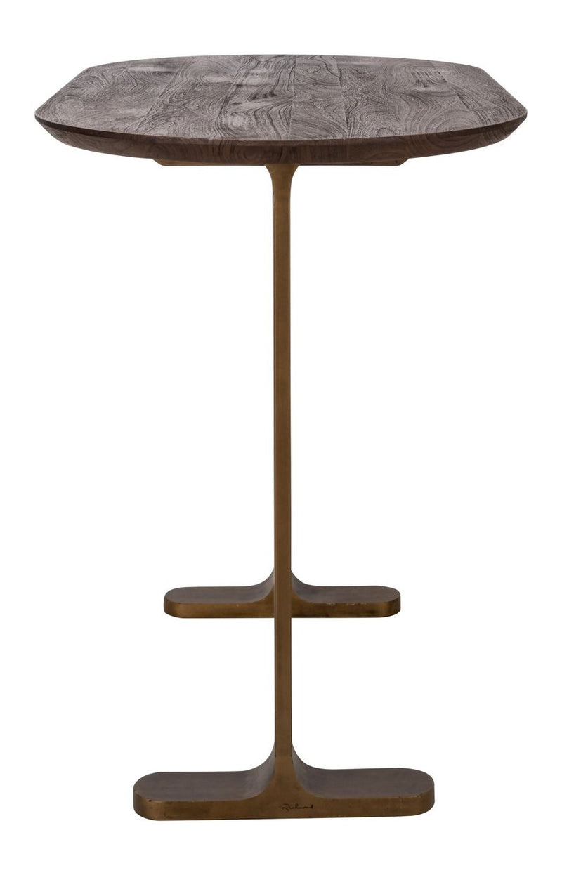 Bartisch Revelin Mangoholz mit gebürsteten Goldbeinen, 140x75x105 cm