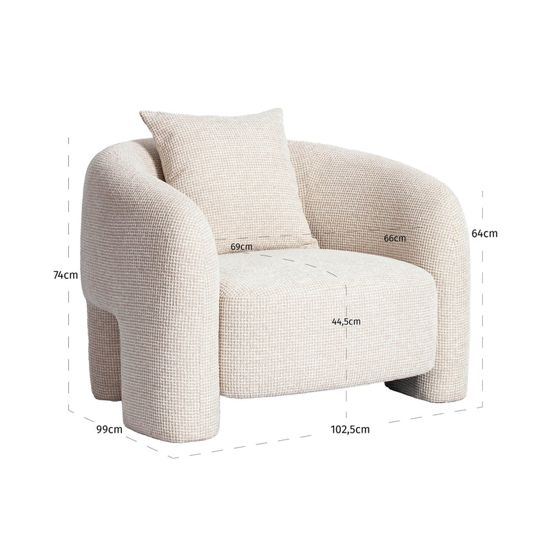 Lounge Stuhl Tuscany beige blockweave, Richmond Loungesessel