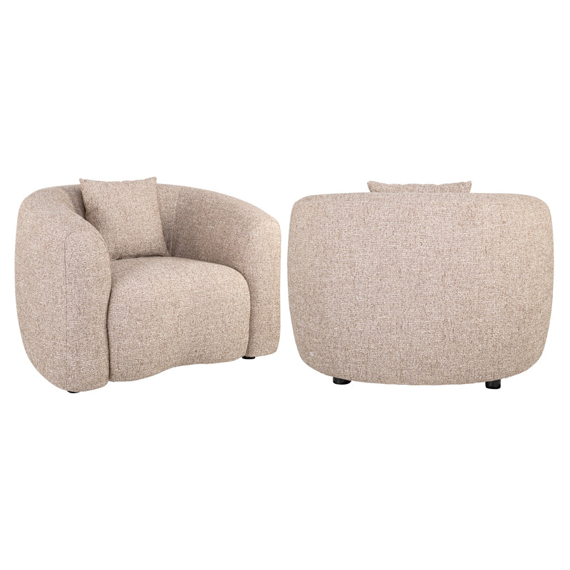 Lounge Stuhl Luxandra Sand Tweed mit Taschenfederkern Richmond