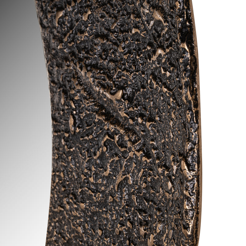 Spiegel Jamel Bronze – runder Wandspiegel Ø86 cm im schmalen Rahmen