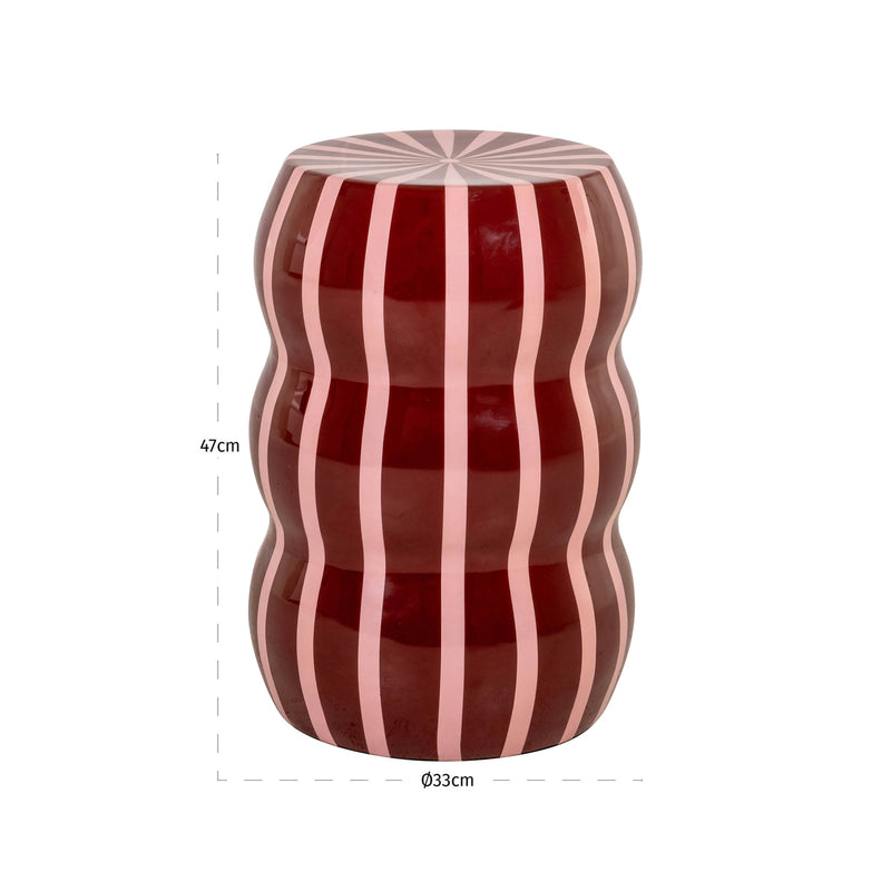 Beistelltisch Yalou Red aus Eisen mit geschwungener Form