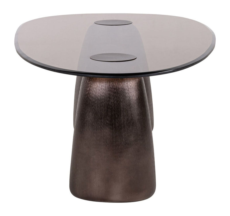 Richmond Couchtisch Hayden bronze oval – Aluminium & Glas, 127,5 cm