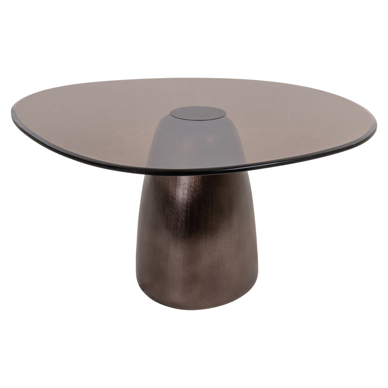 Couchtisch Hayden Bronze – Aluminium & Glas, runde Form, 89,5 cm
