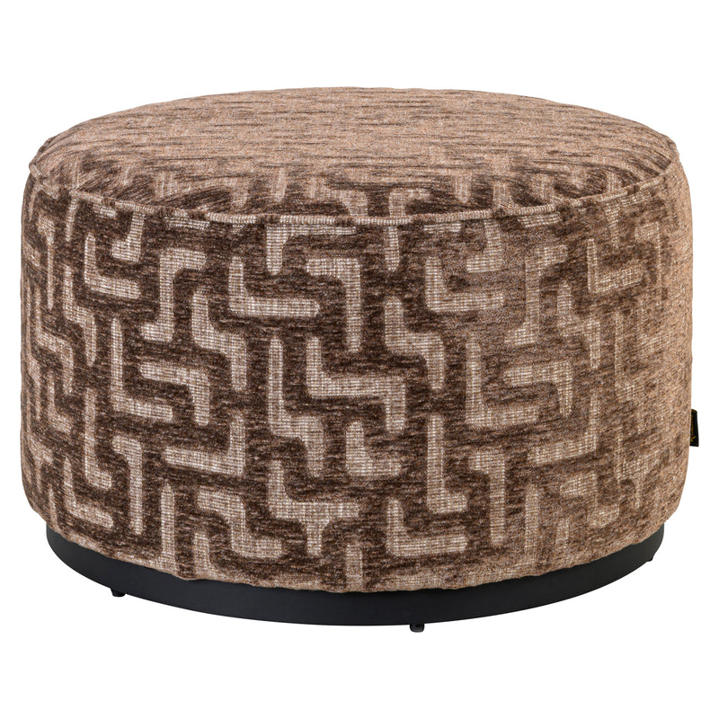 Hocker & Fußbank Lexie Brown Labyrinth Ø70 cm – runder Pouf