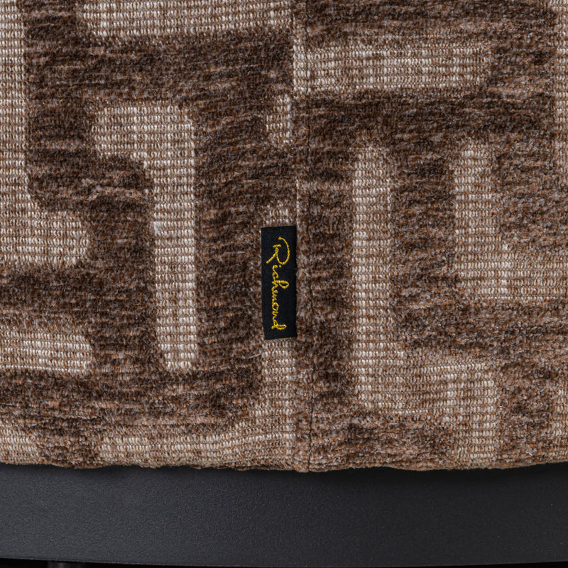 Hocker & Fußbank Lexie Brown Labyrinth Ø70 cm – runder Pouf