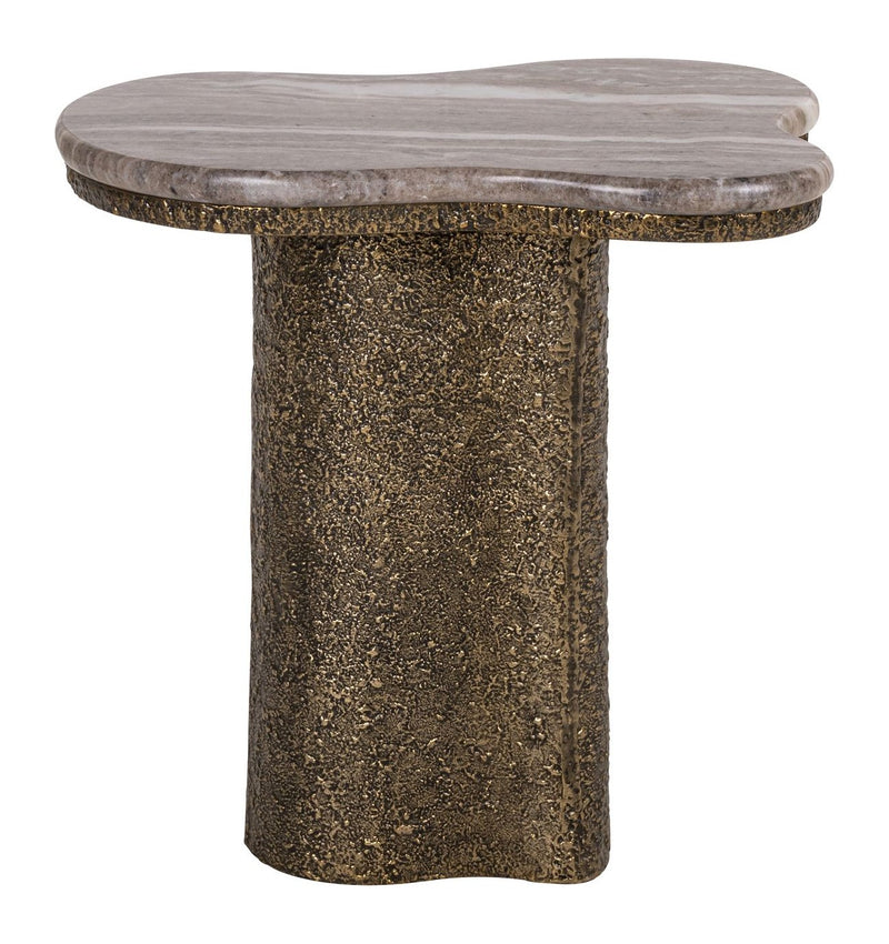 Beistelltisch Abandos brass antique mit Marmorplatte Richmond