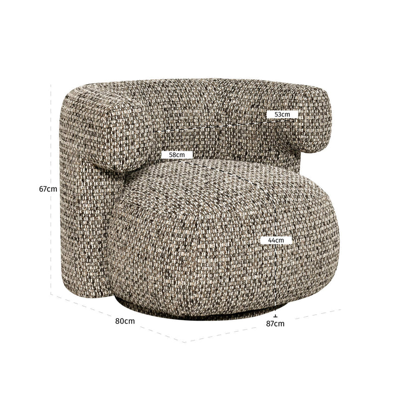 Lounge Stuhl Talley Cobblestone mit Drehfunktion – Richmond Design