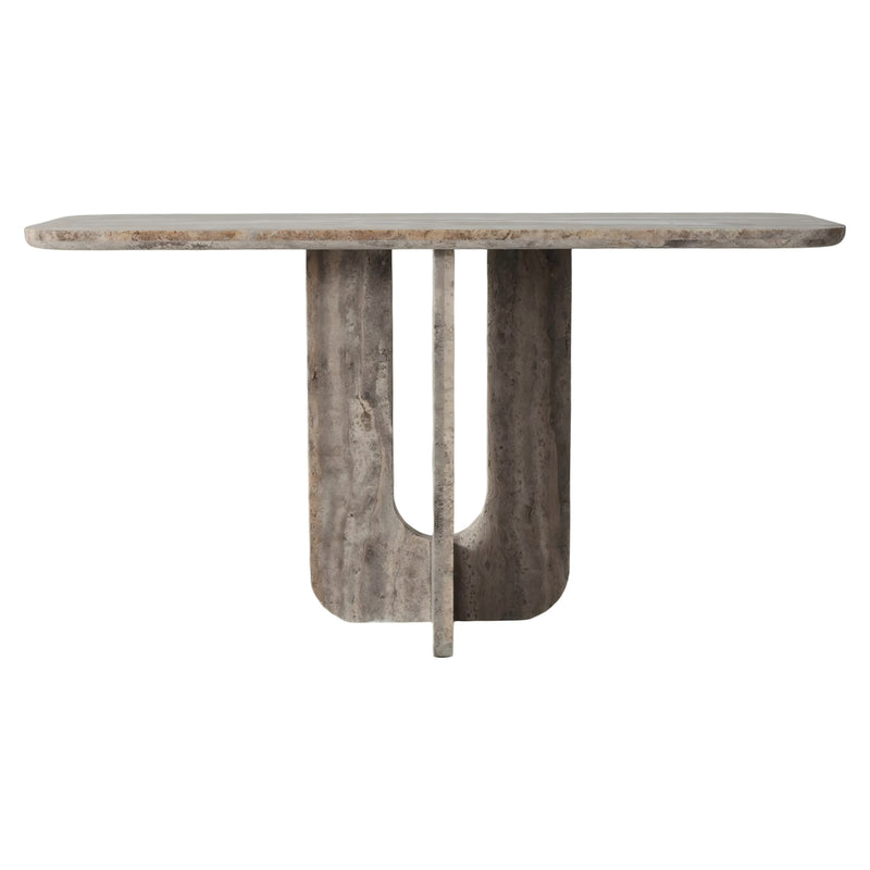 Konsole Westin Grey – Travertin-Konsole mit skulpturalem Design