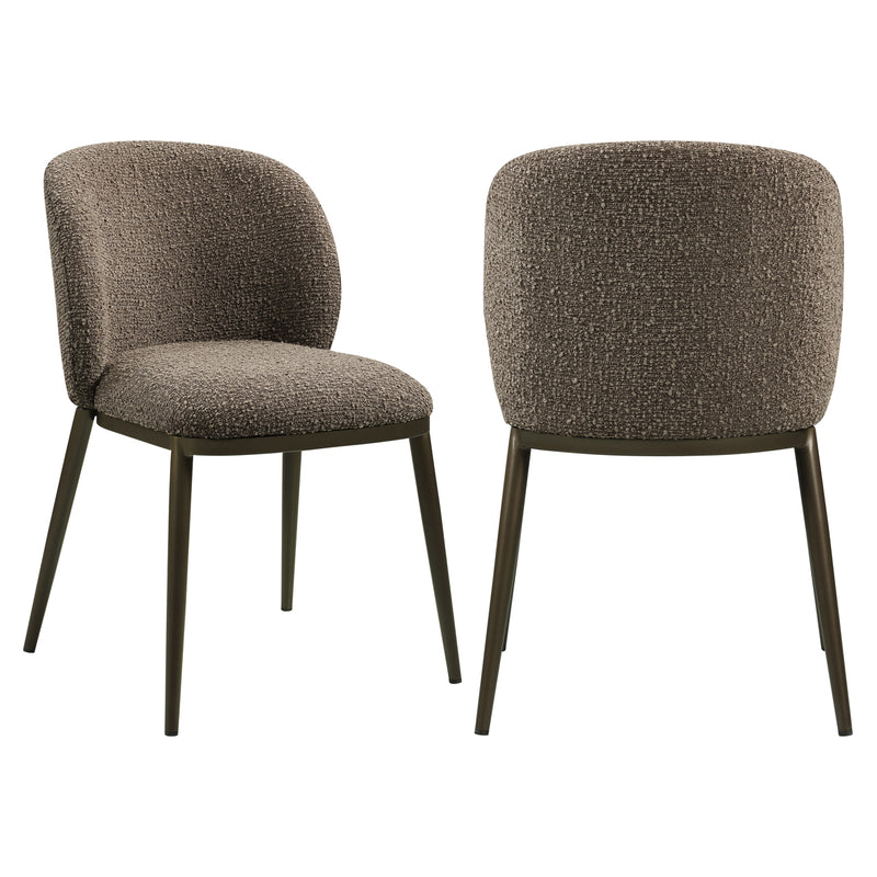 Esszimmerstuhl Gandy brown chunky mit gepolstertem Sitz & Metallbeinen