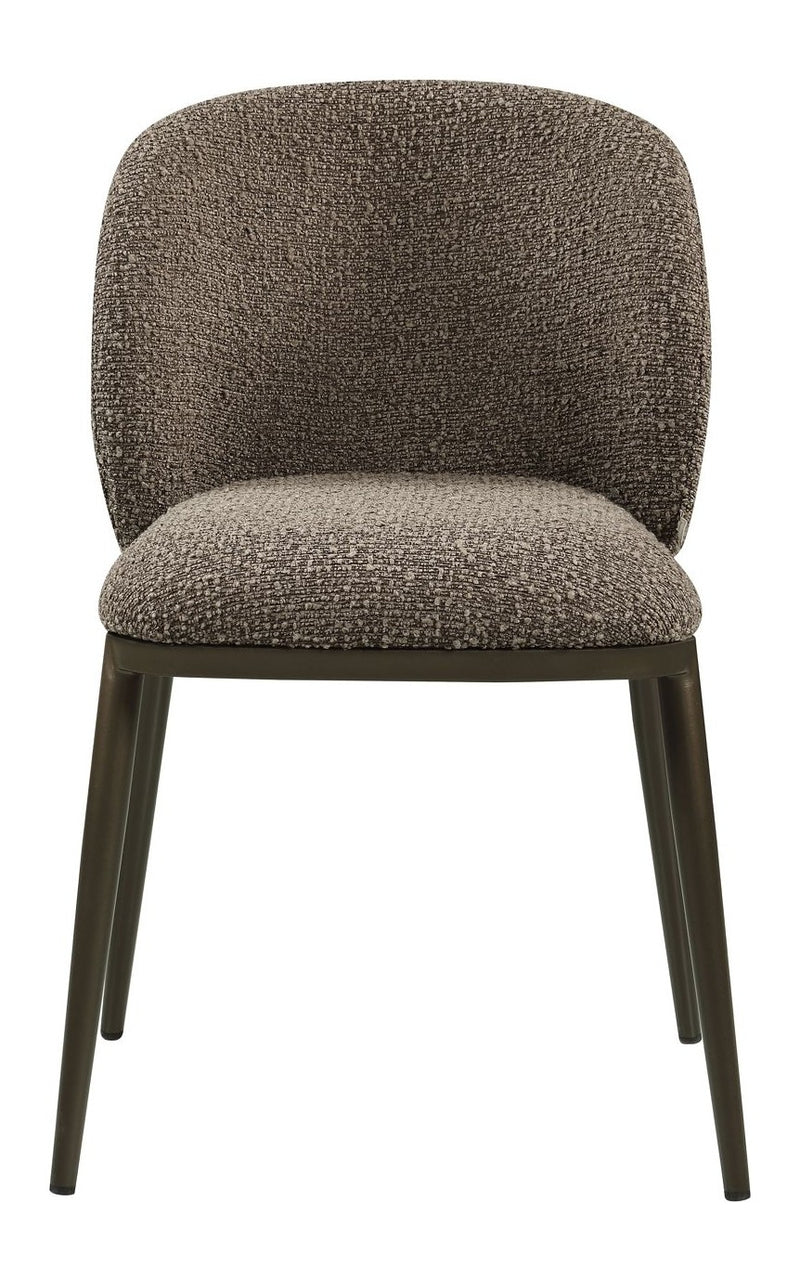 Esszimmerstuhl Gandy brown chunky mit gepolstertem Sitz & Metallbeinen