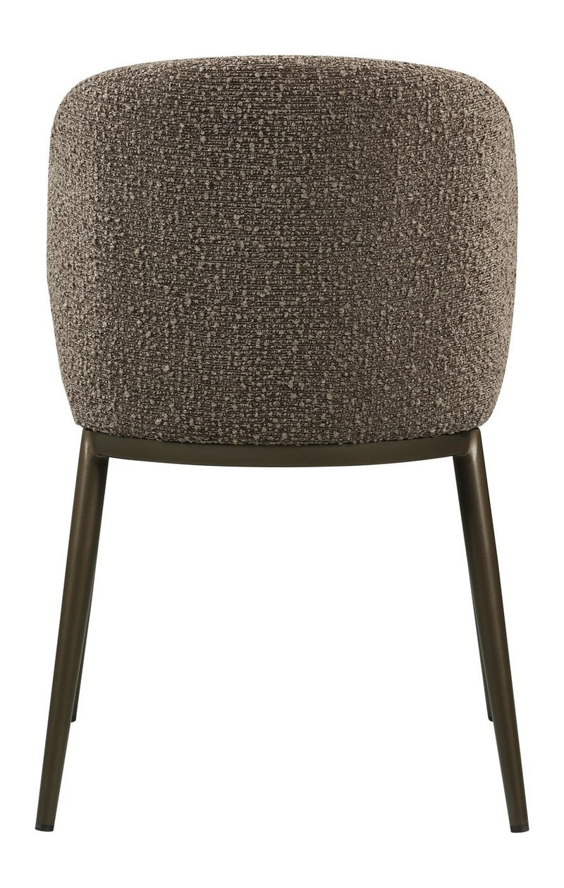 Esszimmerstuhl Gandy brown chunky mit gepolstertem Sitz & Metallbeinen