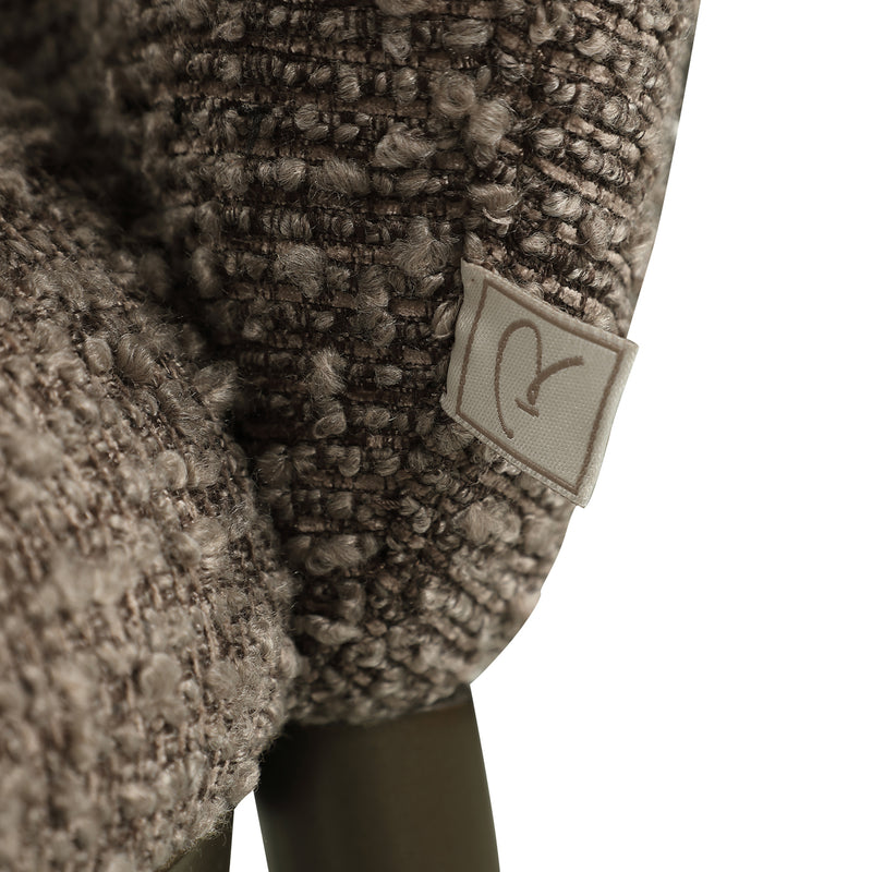 Esszimmerstuhl Gandy brown chunky mit gepolstertem Sitz & Metallbeinen