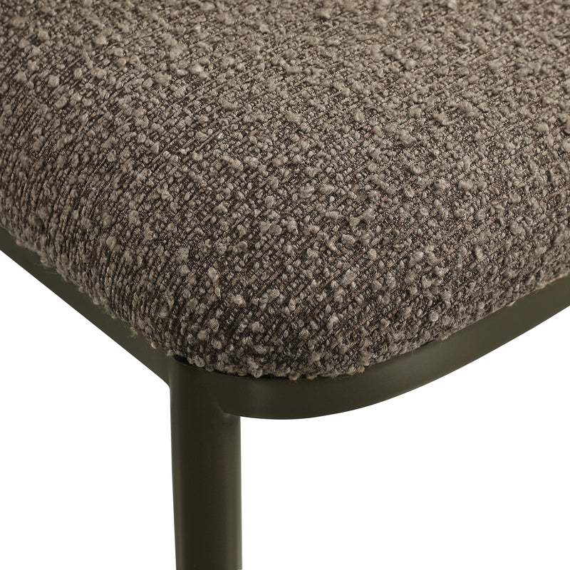 Esszimmerstuhl Gandy brown chunky mit gepolstertem Sitz & Metallbeinen
