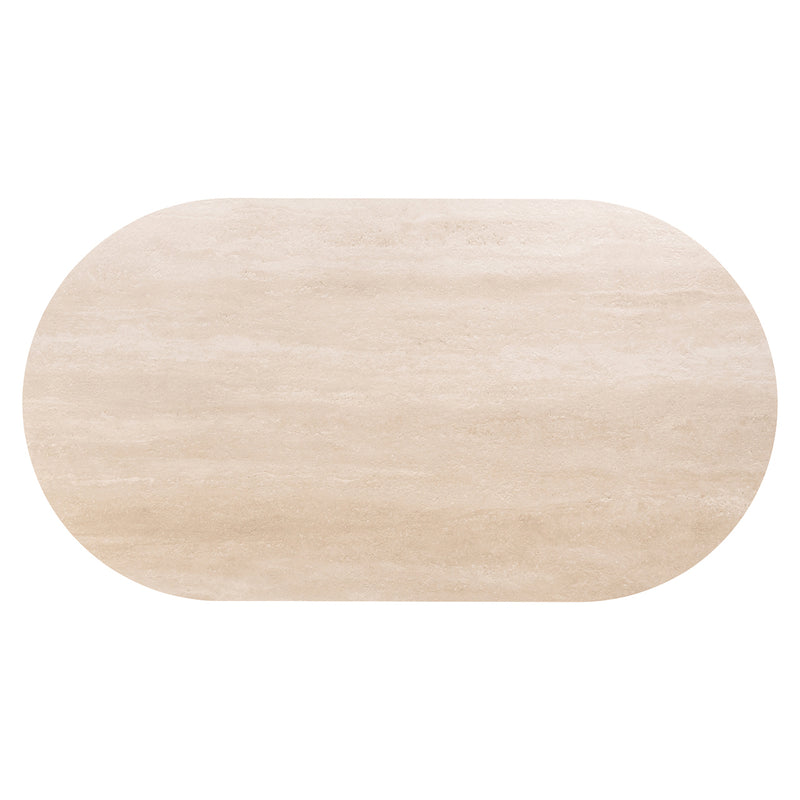 Bartisch Ritz von Richmond – Travertin-Optik in Braun, 140 cm breit