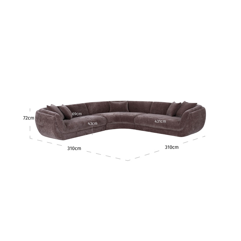 Sofa Gianelle von Richmond – XXL-Sofa Dark Brown, 310 cm breit