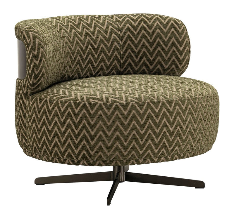Lounge Stuhl Lauren moss chevron mit Drehfuß und Chevronmuster