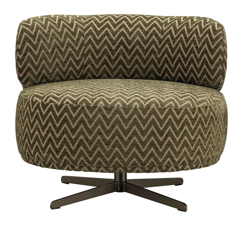 Lounge Stuhl Lauren moss chevron mit Drehfuß und Chevronmuster