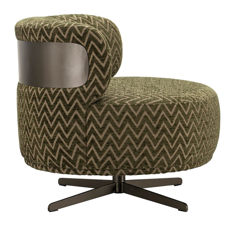 Lounge Stuhl Lauren moss chevron mit Drehfuß und Chevronmuster