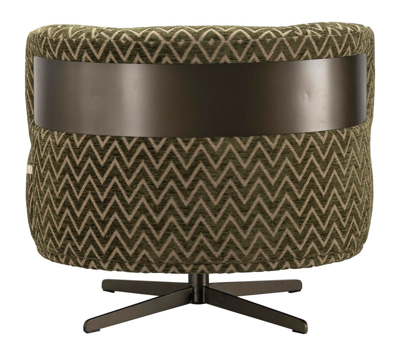 Lounge Stuhl Lauren moss chevron mit Drehfuß und Chevronmuster